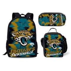 Jacksonville Jaguars Football Team Backpack Schoolbag Lunch Bag Pencil Bag for Kids Students 3PCS