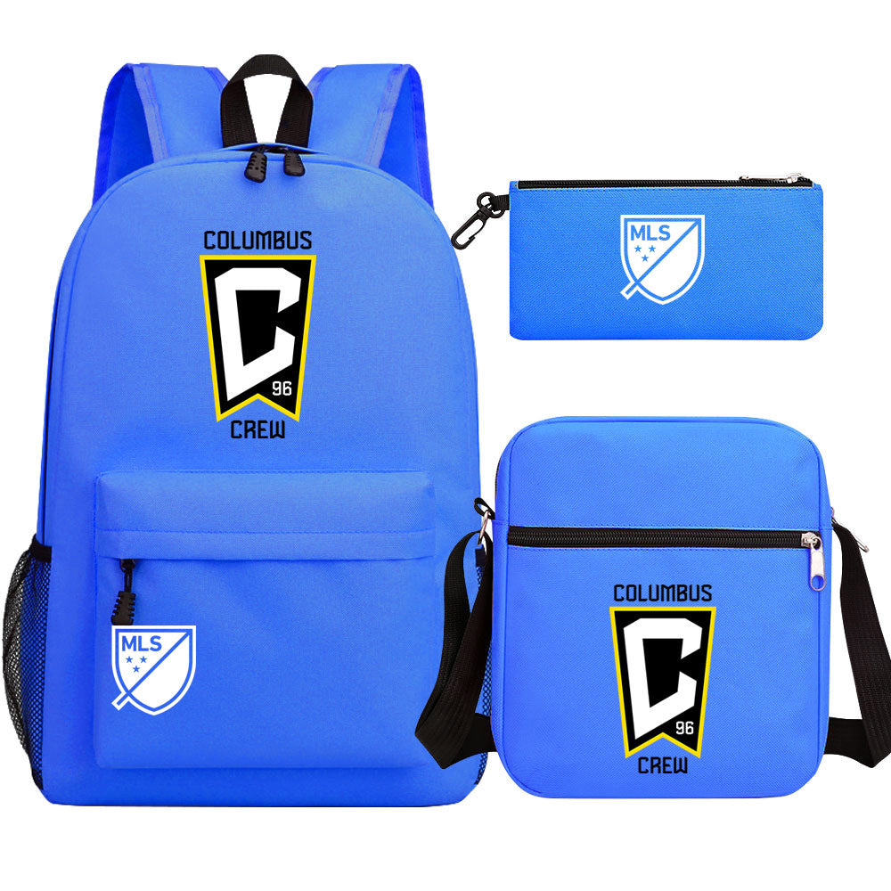 Columbus Soccer Crew 3D Printed Schoolbag Backpack Shoulder Bag Pencil Bag 3pcs set for Kids Students