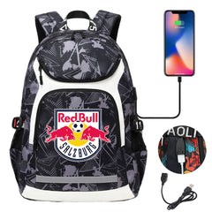 Salzburg Football Club USB Charging Backpack School Notebook Travel Bags