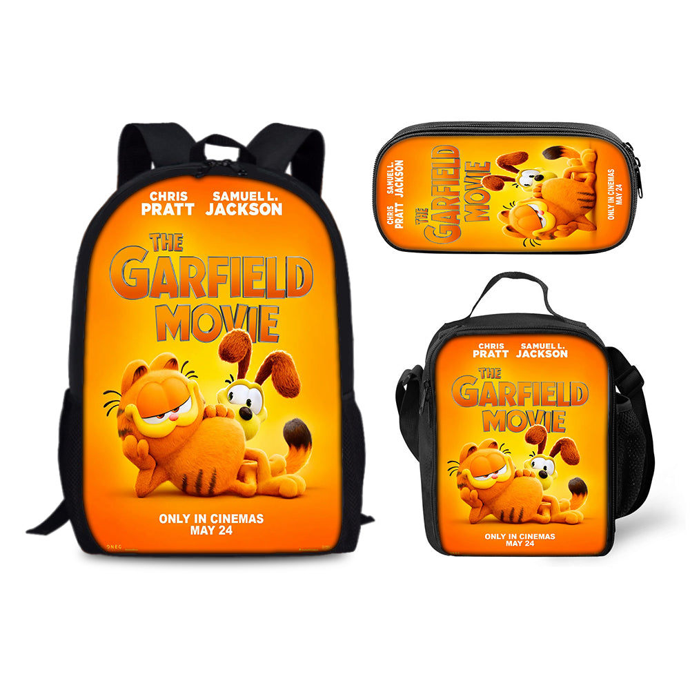 Garfield Backpack Schoolbag Lunch Bag Pencil Bag for Kids Students 3PCS