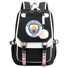 Manchester City Football Club Waterproof Backpack School Notebook Travel Bags USB Charging
