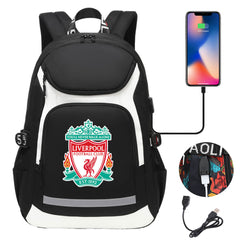 Liverpool Football Club USB Charging Backpack School Notebook Travel Bags