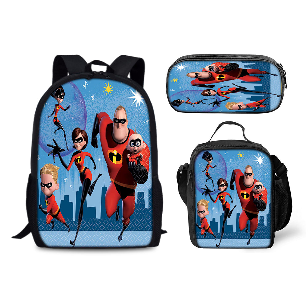 The Incredibles Backpack Schoolbag Lunch Bag Pencil Bag for Kids Students 3PCS