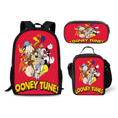 Looney Tunes Backpack Schoolbag Lunch Bag Pencil Bag for Kids Students 3PCS