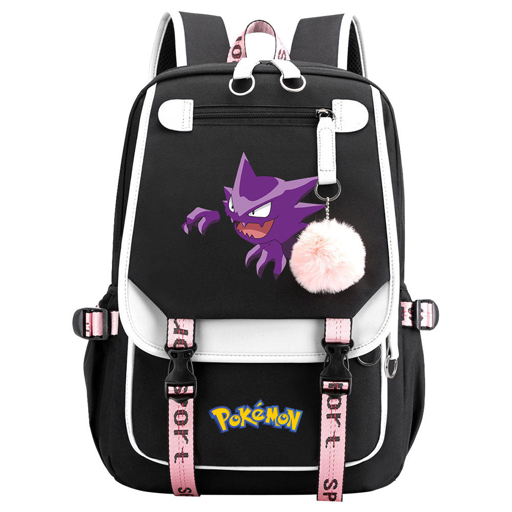 Pokemon Gengar Waterproof Backpack School Notebook Travel Bags USB Charging