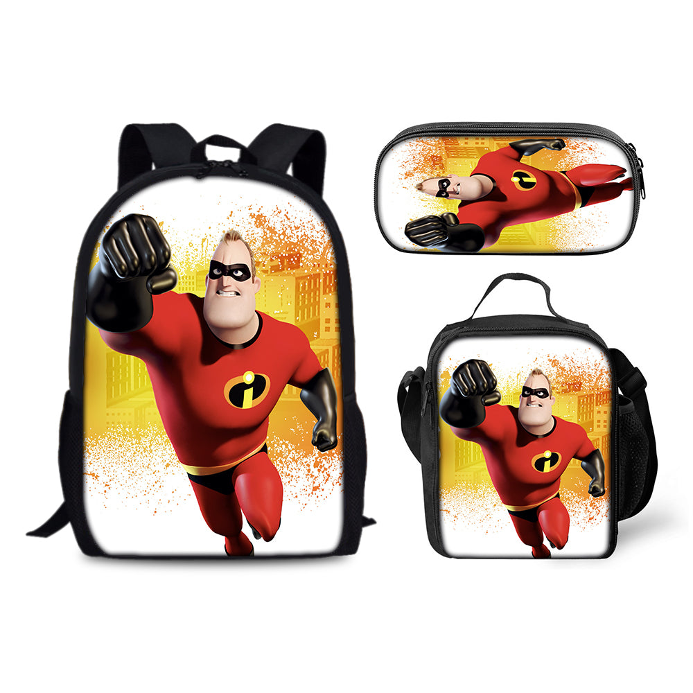 The Incredibles Backpack Schoolbag Lunch Bag Pencil Bag for Kids Students 3PCS