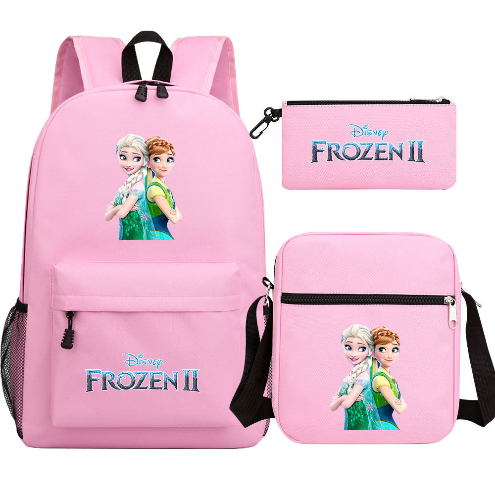 Frozen Elsa Anna Princess  Printed Schoolbag Backpack Shoulder Bag Pencil Bag 3pcs set for Kids Students