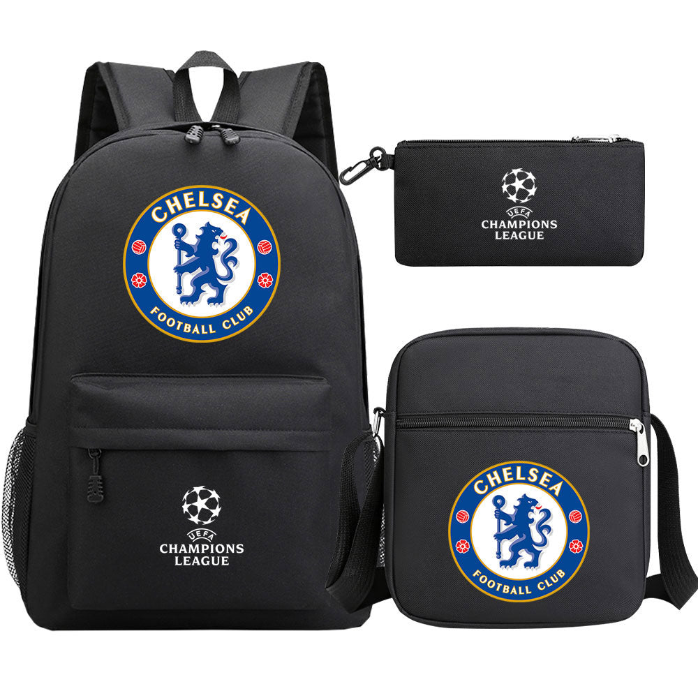 Chelsea Football Club Schoolbag Backpack Shoulder Bag Pencil Bag 3pcs set for Kids Students
