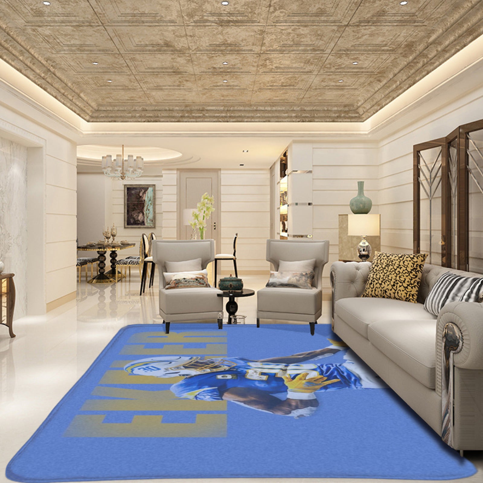 Los Angeles Rugby Chargers Rugs Bedroom Living Room Bathroom Carpet Mats Rug