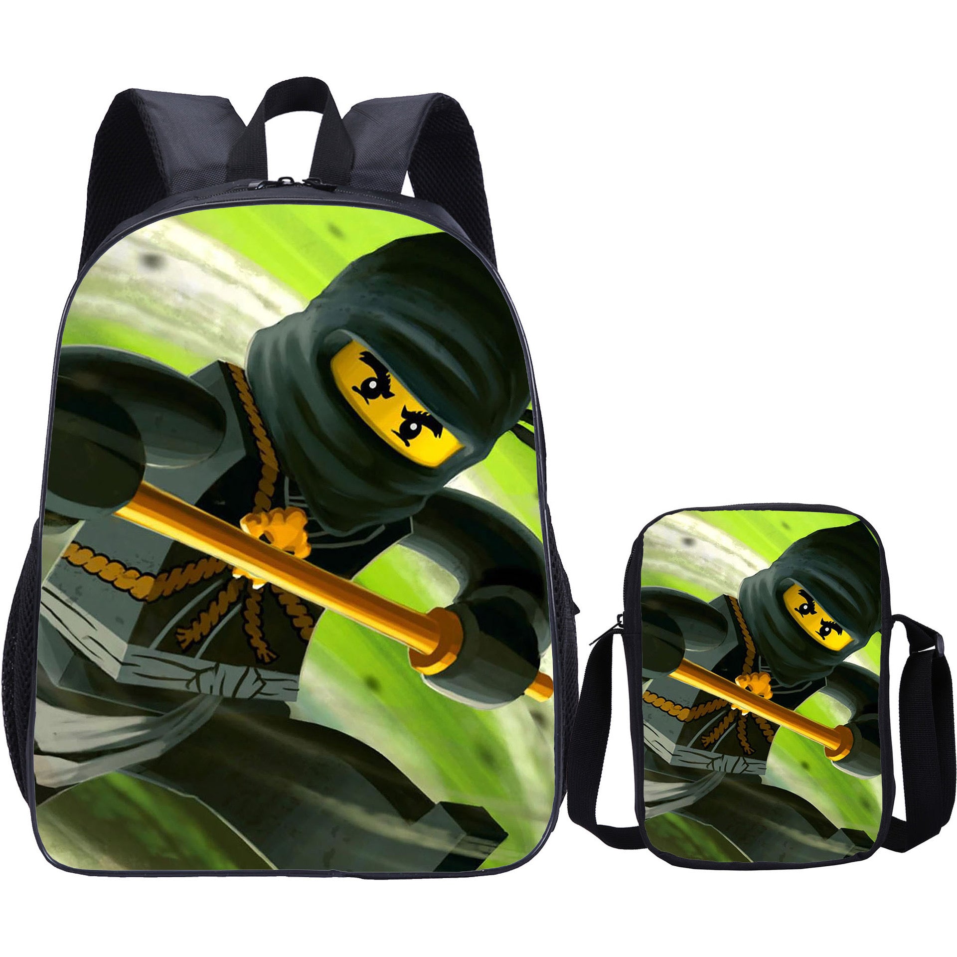 LEGO Ninjago Backpack Schoolbag Lunch Bag Pencil Bag for Kids Students 3PCS