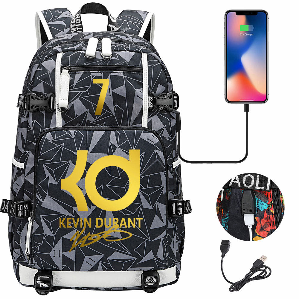 Kobe Black Mamba Curry Bucks Antetokounmpo USB Charging Backpack School Notebook Travel Bags Basketball Bag