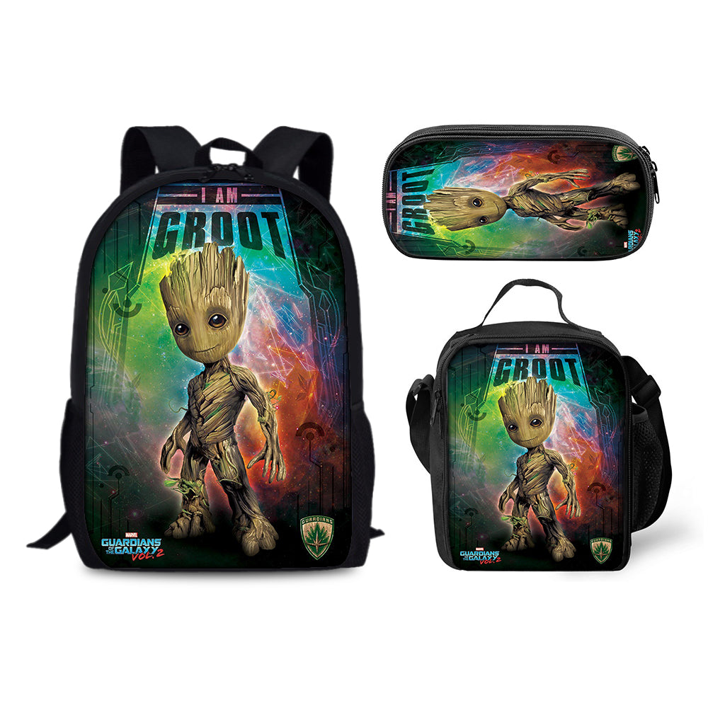 I AM Groot Backpack Schoolbag Lunch Bag Pencil Bag for Kids Students 3PCS