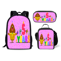 Hey Duggee Backpack Schoolbag Lunch Bag Pencil Bag for Kids Students 3PCS