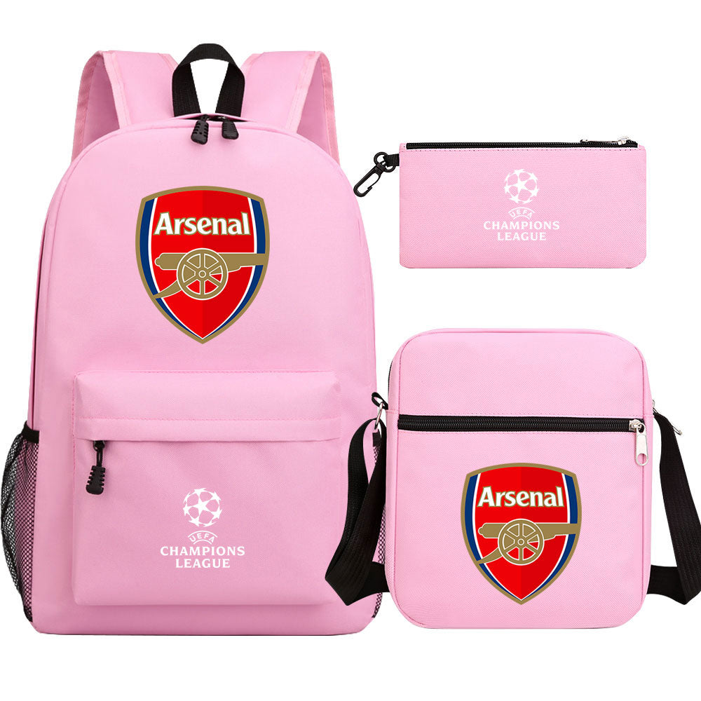 Arsenal Football Club Schoolbag Backpack Shoulder Bag Pencil Bag 3pcs set for Kids Students
