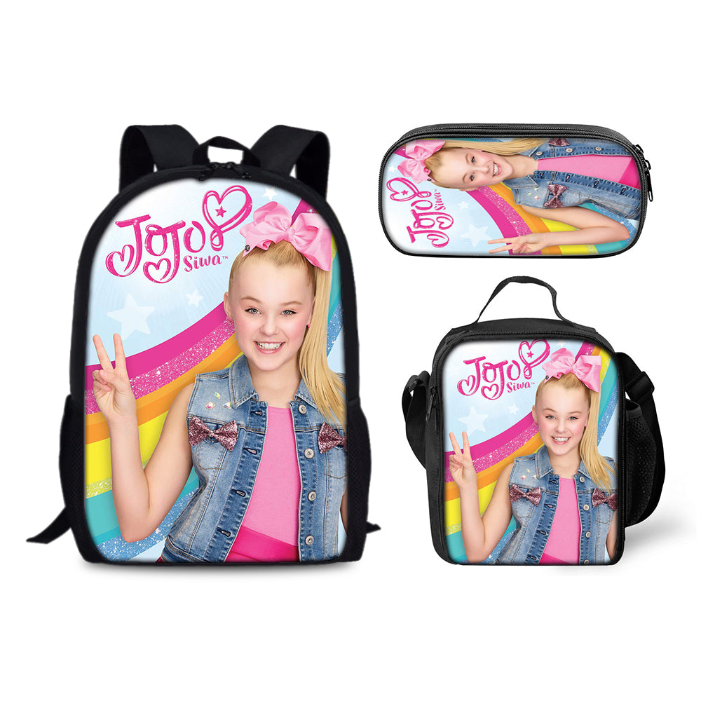 JoJo Siwa Superstar Backpack Schoolbag Lunch Bag Pencil Bag for Kids Students 3PCS