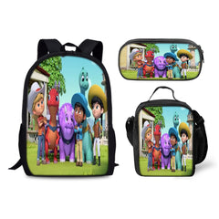 Dino Ranch Backpack Schoolbag Lunch Bag Pencil Bag for Kids Students 3PCS