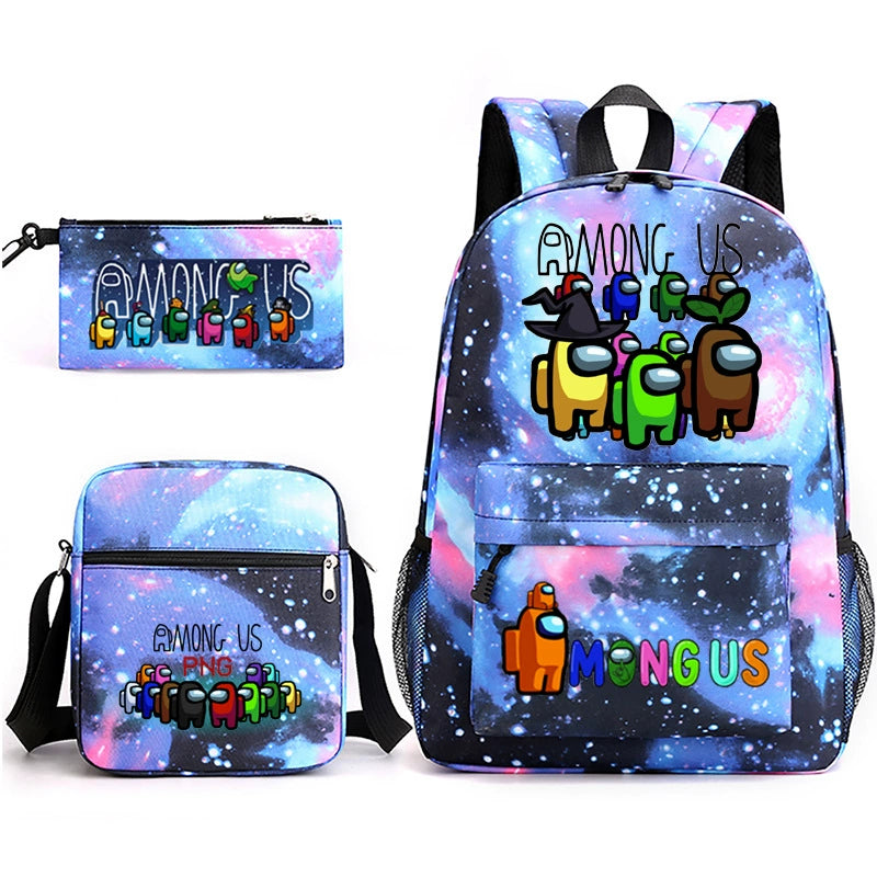 Among Us Schoolbag Backpack Shoulder Bag Pencil Bag 3pcs set for Kids Students