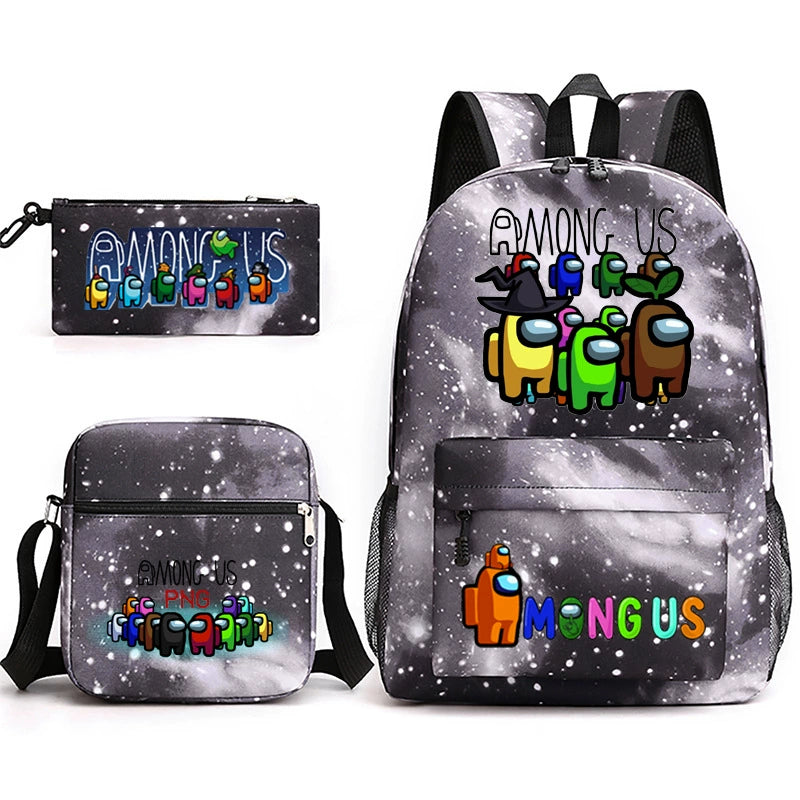 Among Us Schoolbag Backpack Shoulder Bag Pencil Bag 3pcs set for Kids Students