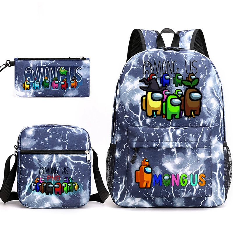 Among Us Schoolbag Backpack Shoulder Bag Pencil Bag 3pcs set for Kids Students