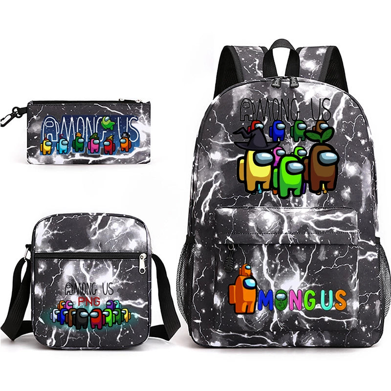 Among Us Schoolbag Backpack Shoulder Bag Pencil Bag 3pcs set for Kids Students