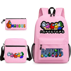 Among Us Schoolbag Backpack Shoulder Bag Pencil Bag 3pcs set for Kids Students