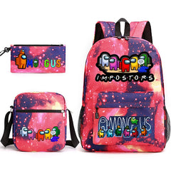 Among Us Schoolbag Backpack Shoulder Bag Pencil Bag 3pcs set for Kids Students