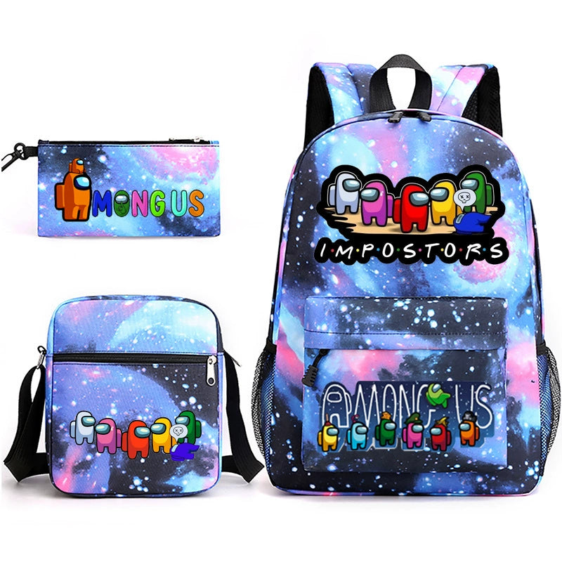 Among Us Schoolbag Backpack Shoulder Bag Pencil Bag 3pcs set for Kids Students