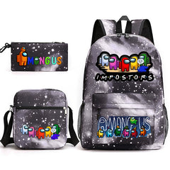 Among Us Schoolbag Backpack Shoulder Bag Pencil Bag 3pcs set for Kids Students