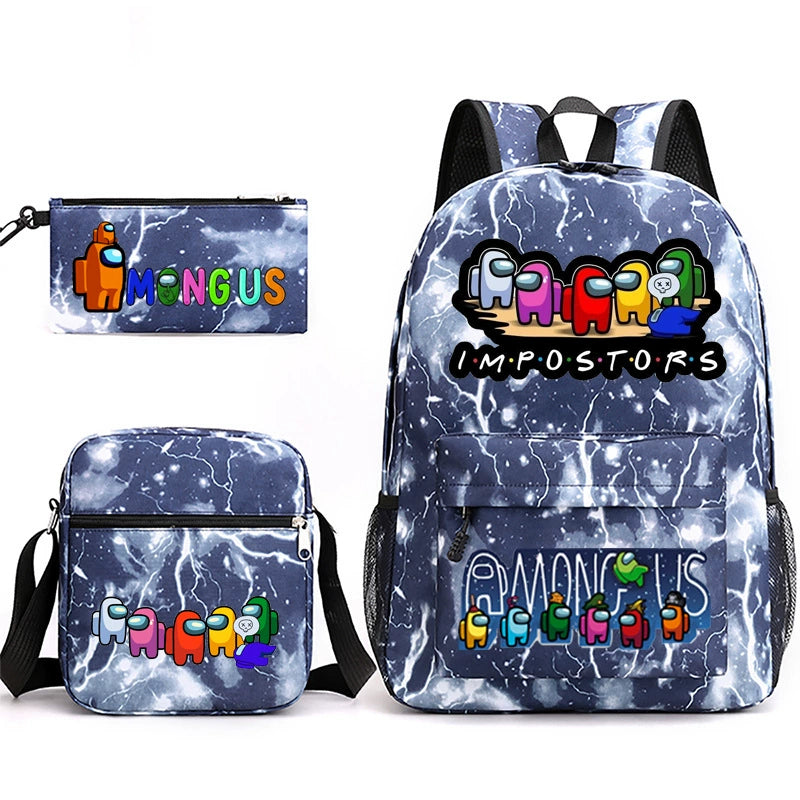 Among Us Schoolbag Backpack Shoulder Bag Pencil Bag 3pcs set for Kids Students