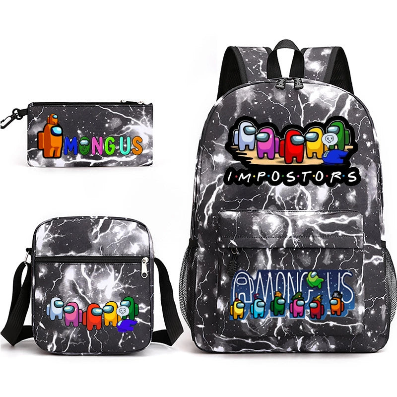 Among Us Schoolbag Backpack Shoulder Bag Pencil Bag 3pcs set for Kids Students