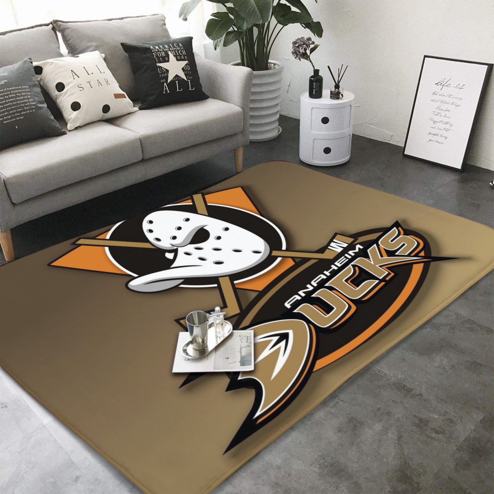 Anaheim Ducks Hockey Team Rugs Bedroom Living Room Bathroom Carpet Mat Rug