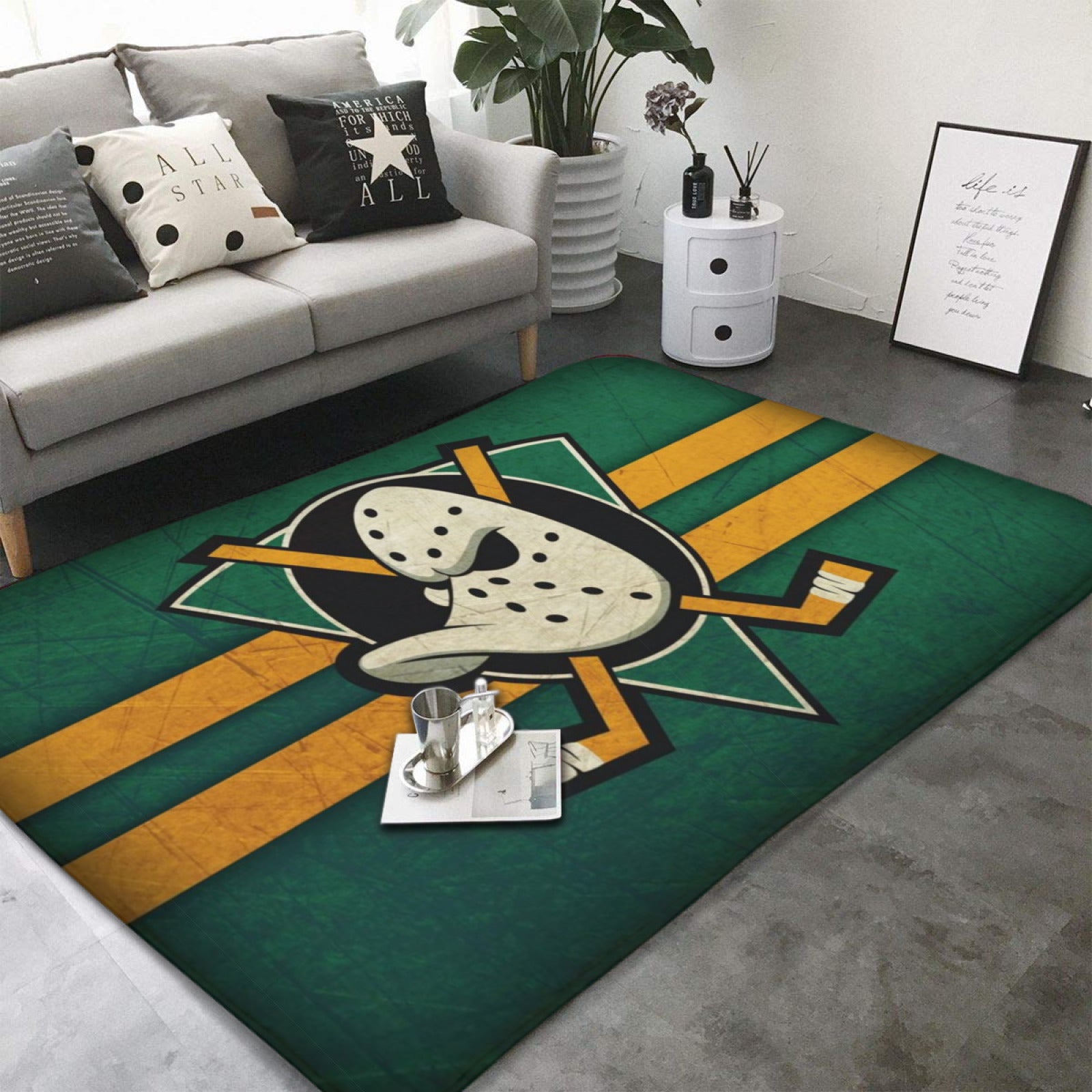 Anaheim Ducks Hockey Team Rugs Bedroom Living Room Bathroom Carpet Mat Rug