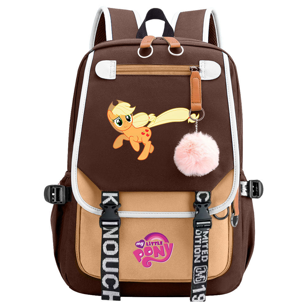 My Little Pony Applejack Waterproof Backpack School Notebook Travel Bag USB Charging