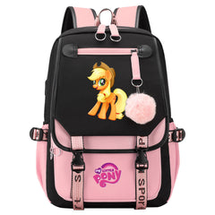 My Little Pony Applejack Waterproof Backpack School Notebook Travel Bag USB Charging