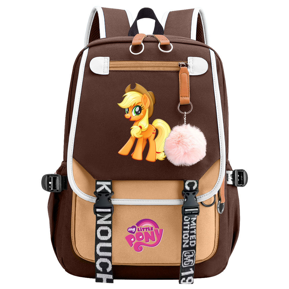 My Little Pony Applejack Waterproof Backpack School Notebook Travel Bag USB Charging