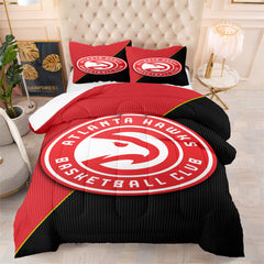 Atlanta Basketball Hawks Comforter Pillowcases 3PC Sets Blanket All Season Reversible Quilted Duvet