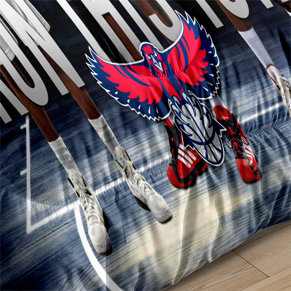 Atlanta Basketball Hawks Comforter Pillowcases 3PC Sets Blanket All Season Reversible Quilted Duvet