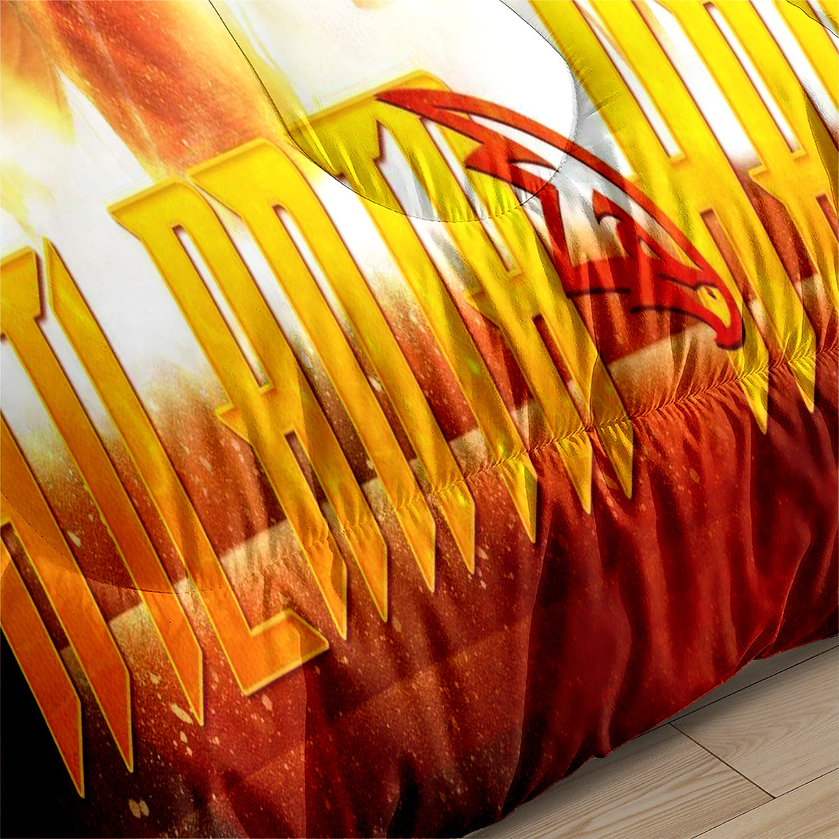 Atlanta Basketball Hawks Comforter Pillowcases 3PC Sets Blanket All Season Reversible Quilted Duvet