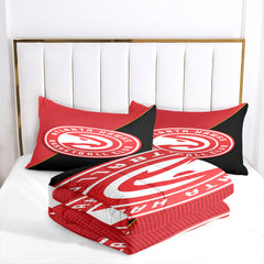 Atlanta Basketball Hawks Comforter Pillowcases 3PC Sets Blanket All Season Reversible Quilted Duvet