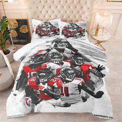 Atlanta Rugby Football Falcons Comforter Pillowcases 3PC Sets Blanket All Season Reversible Quilted Duvet