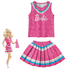 Barbie Movie Cheerleader Cosplay Costume for Girls Halloween Fancy Dress