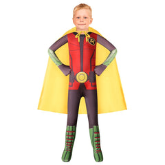 Batman Robin Cosplay Costume with Mask Boys Girls Bodysuit Halloween Fancy Jumpsuits