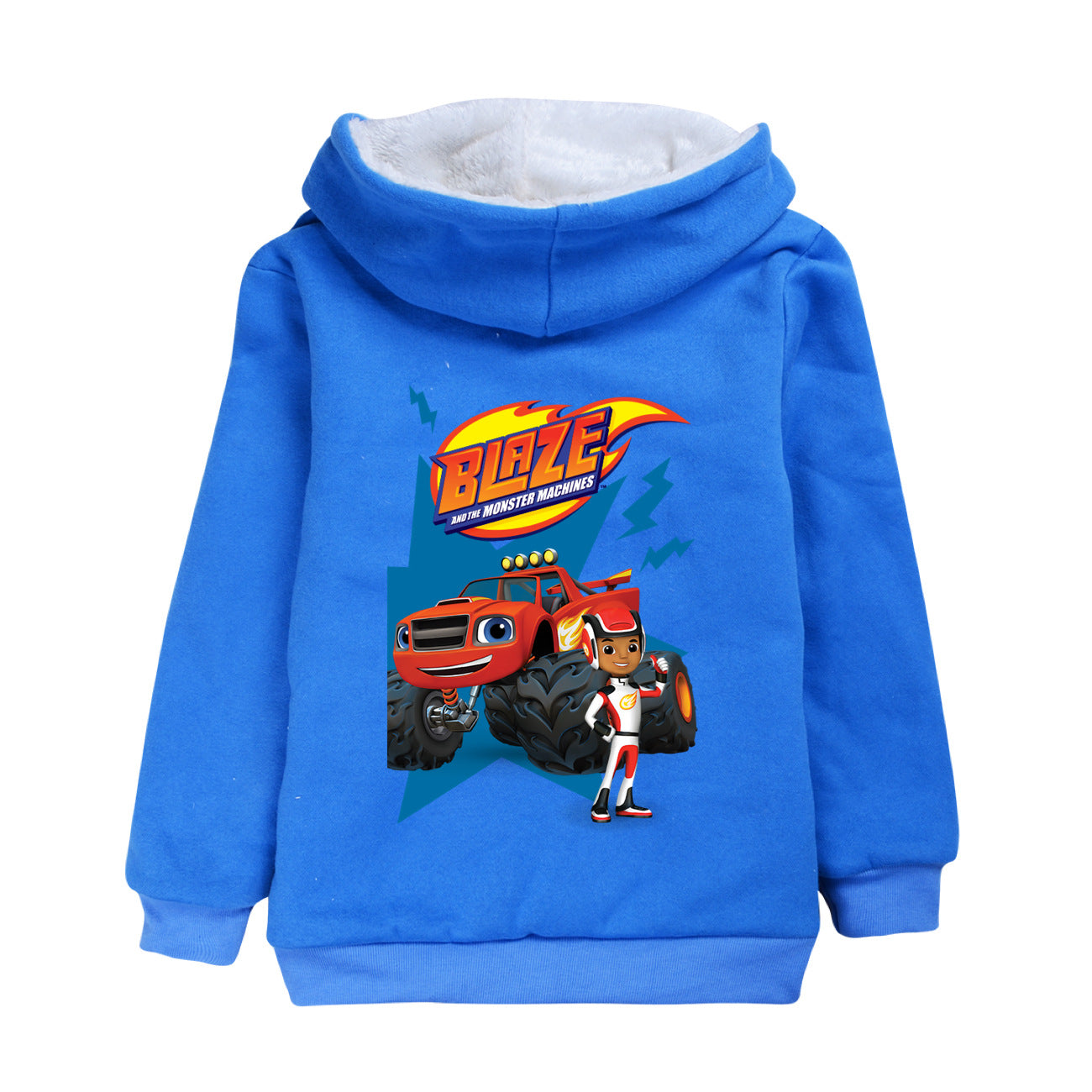 Blaze and the Monster Machines Sherpa Lined Hoodie Fleece Sweatshirt Full Zip Hooded Jacket for Kids