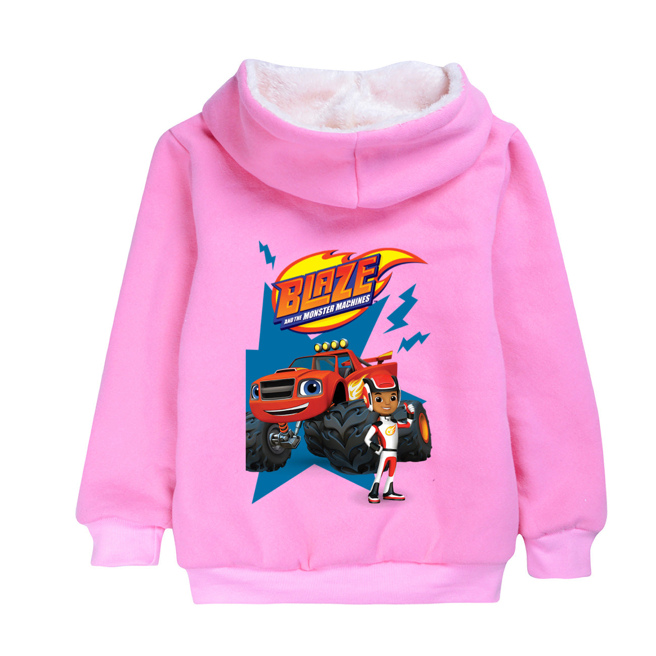 Blaze and the Monster Machines Sherpa Lined Hoodie Fleece Sweatshirt Full Zip Hooded Jacket for Kids