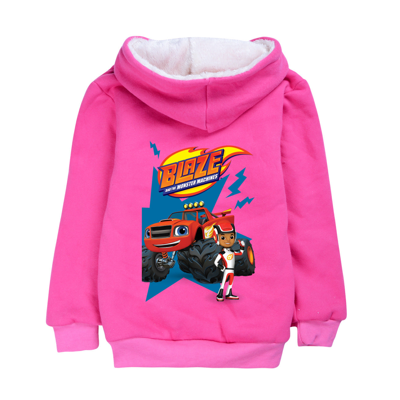 Blaze and the Monster Machines Sherpa Lined Hoodie Fleece Sweatshirt Full Zip Hooded Jacket for Kids