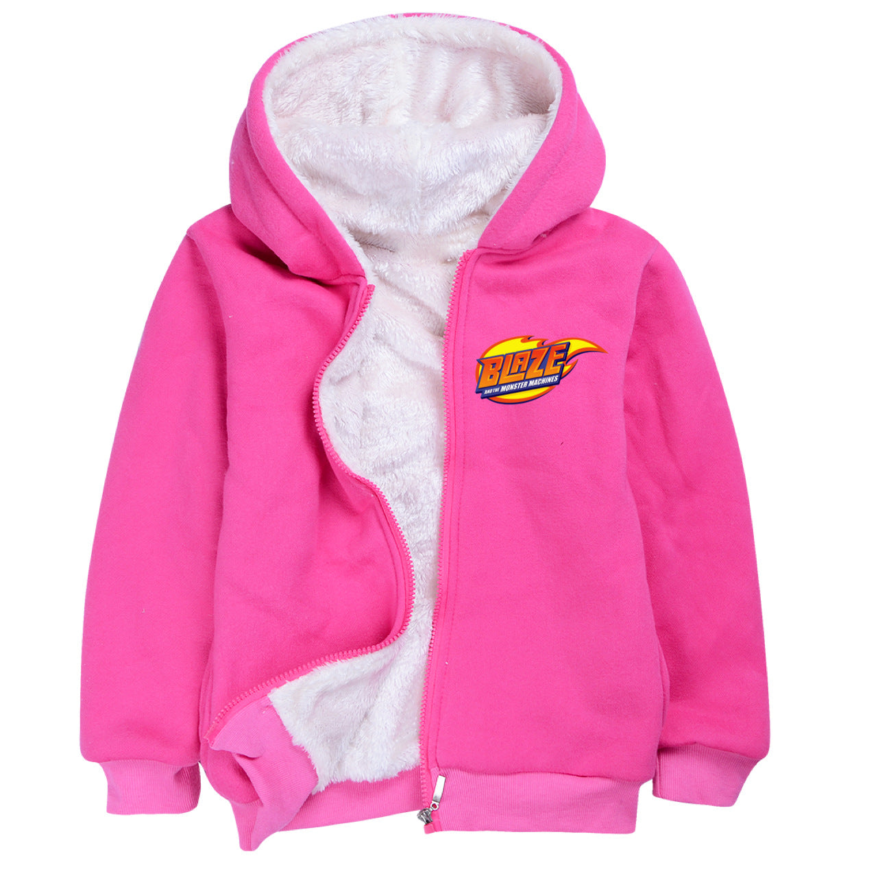 Blaze and the Monster Machines Sherpa Lined Hoodie Fleece Sweatshirt Full Zip Hooded Jacket for Kids