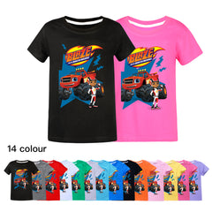 Blaze and the Monster Machines Casual Sweatshirt Spring Autumn Short Sleeve T-Shirts for Kids