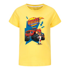 Blaze and the Monster Machines Casual Sweatshirt Spring Autumn Short Sleeve T-Shirts for Kids