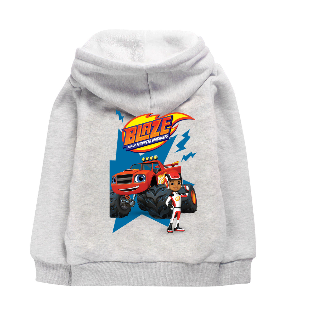 Blaze and the Monster Machines Sherpa Lined Hoodie Fleece Sweatshirt Full Zip Hooded Jacket for Kids