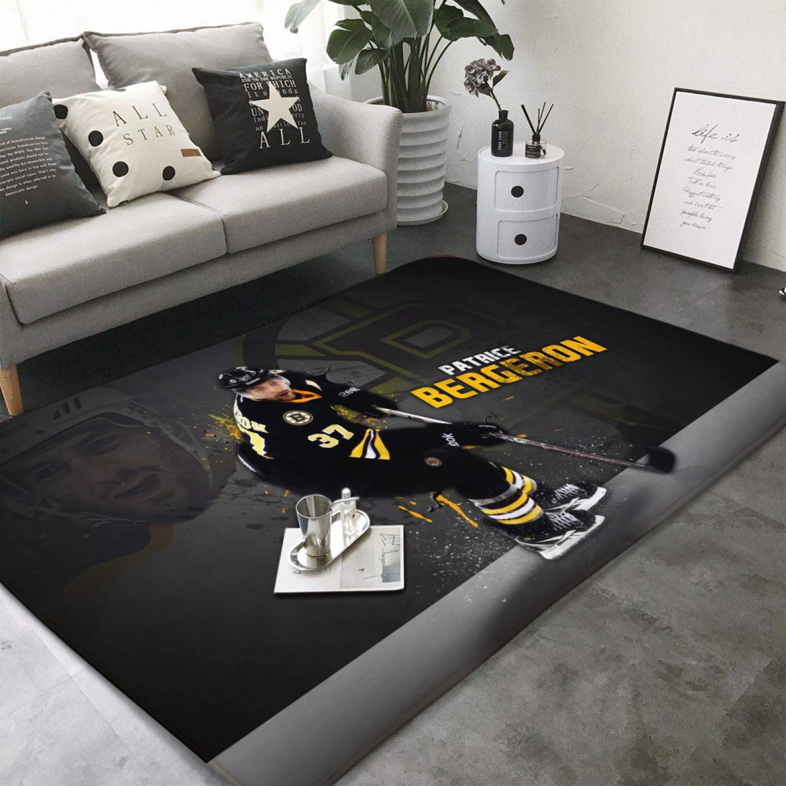 Boston Bruins Hockey Rugs Bedroom Living Room Bathroom Carpet Mat Rug